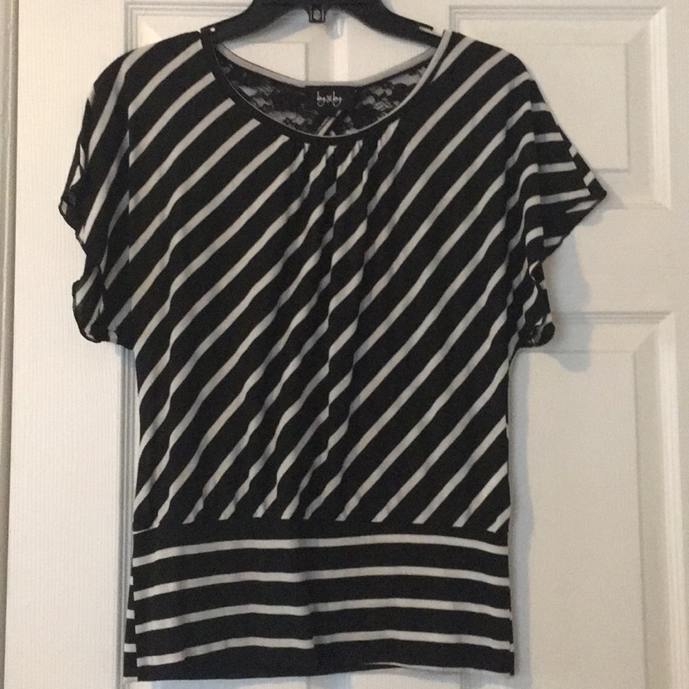 Black and white striped top